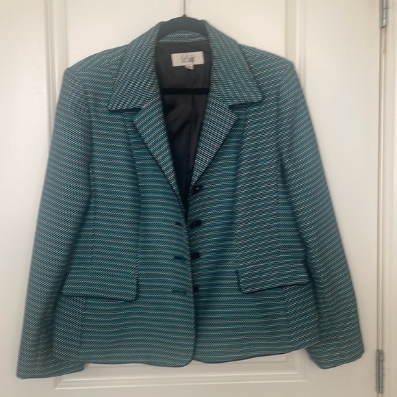 Le Suit blue striped blazer. - Picture 2 of 4
